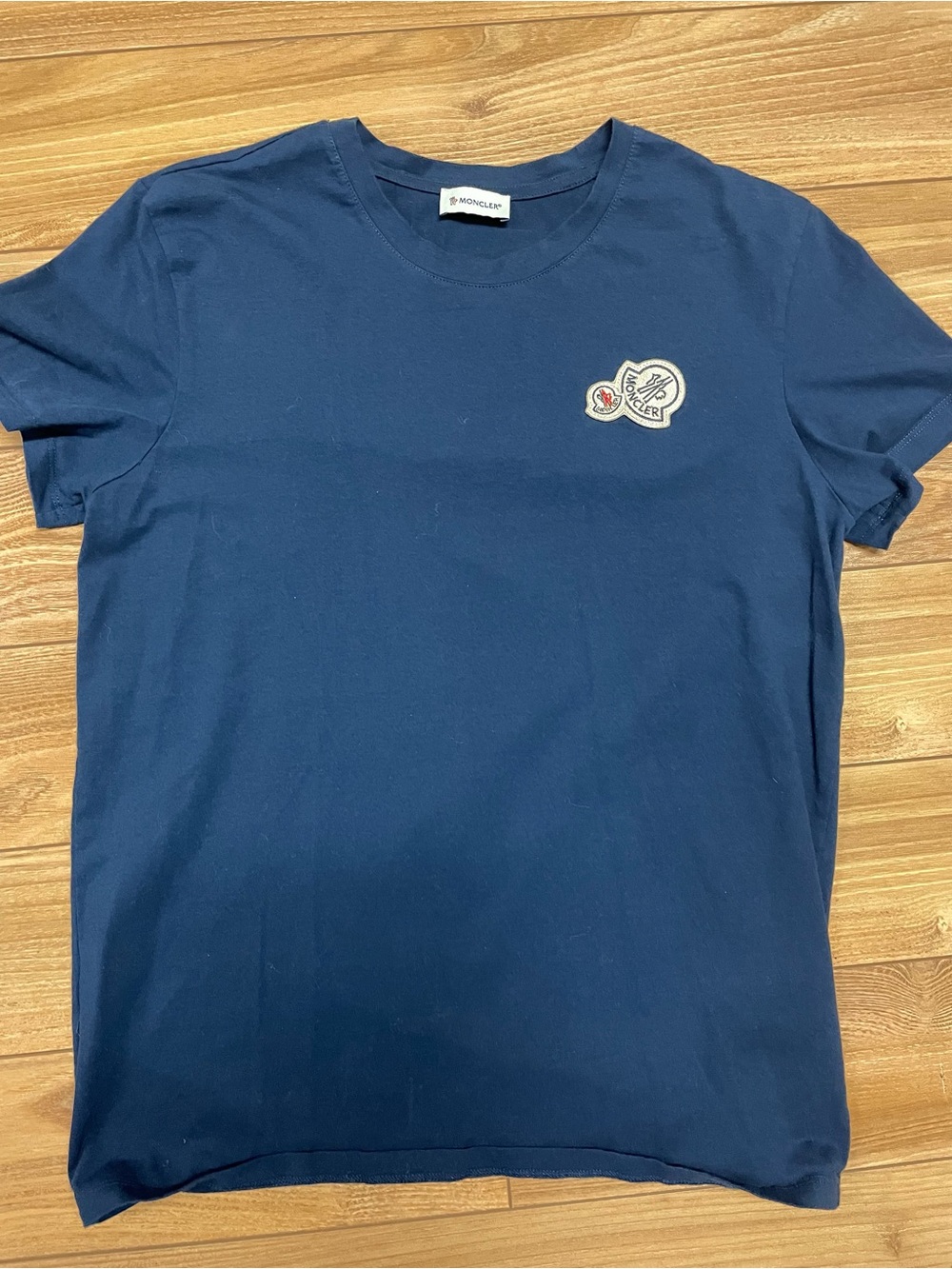 Moncler Navy Short-Sleeve Logo Patch T-Shirt